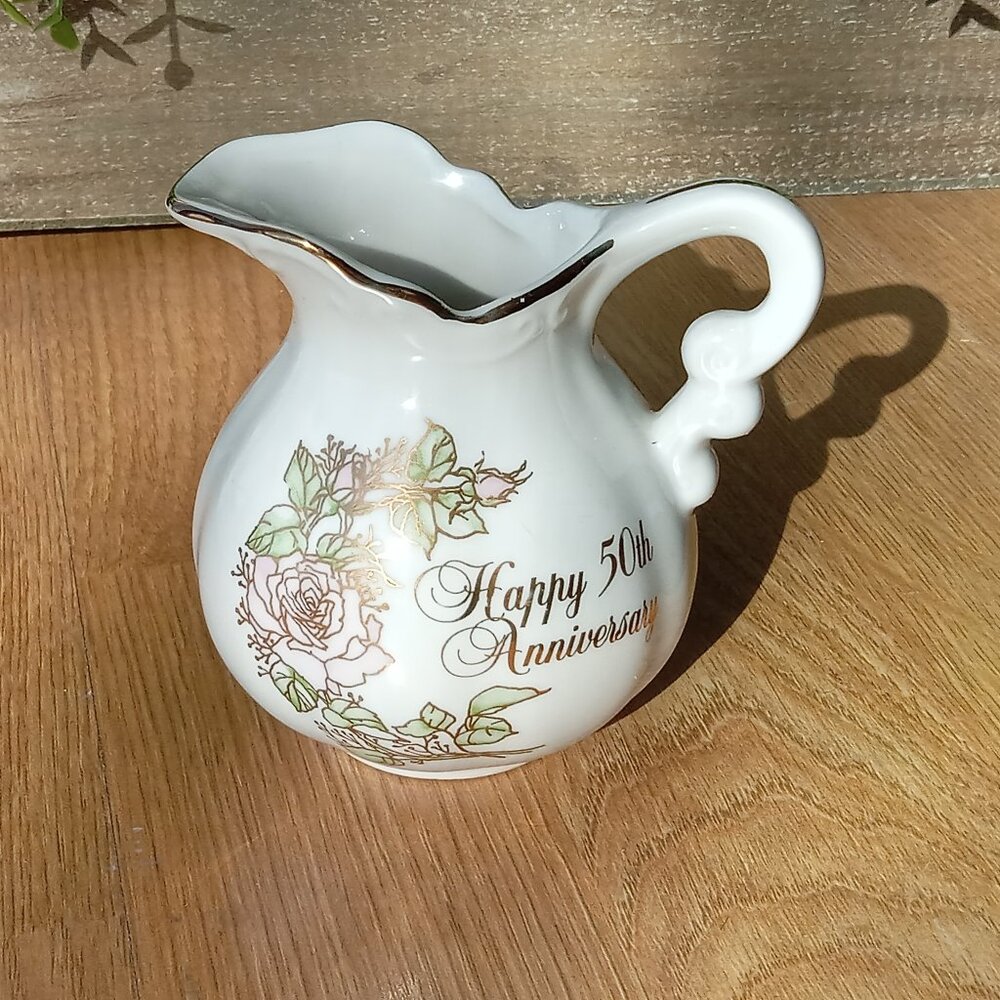 1983 Vintage Enesco 50th Anniversary Small Pitcher